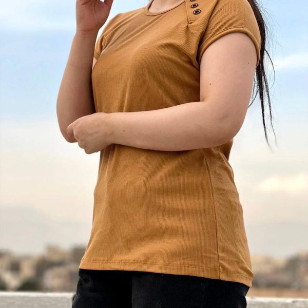 تیشرت آستین کوتاه یقه سه دکمه ( پک 5 تایی )