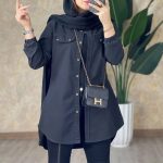 مانتو بغل زیپ سنگشور شده