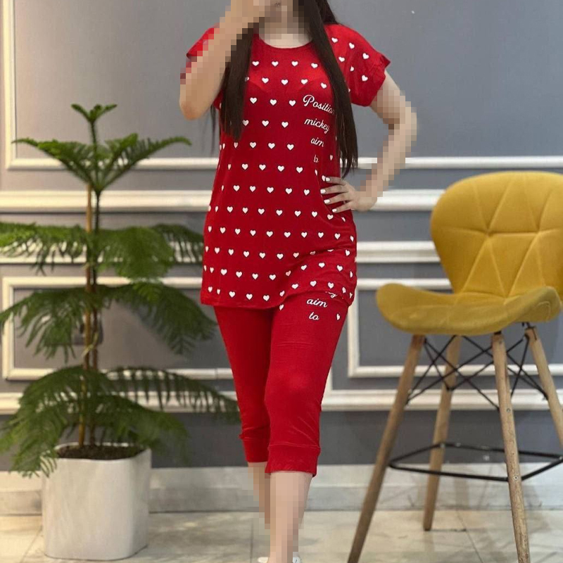 ست تی شرت شلوارک قلبی (پک 3 عددی)