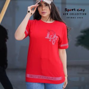 تی شرت آستین سرخود نگین کاری