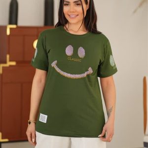 تی شرت نگین کاری لبخند