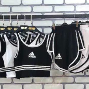 ست کراپ و شورتک چاکدار آدیداس