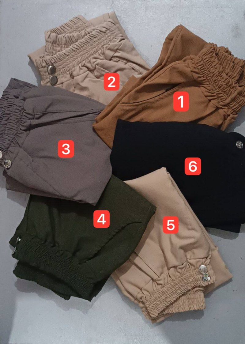 شلوار بگ استایل کمر کش (پک 6 عددی)