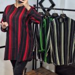 تونیک راه راه منگوله دار