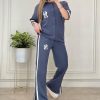 ست شومیز شلوار بگ چاکدار