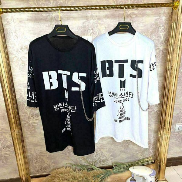 تیشرت لانگ BTS زنجیر دار