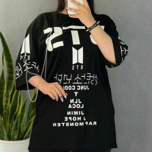 تیشرت لانگ BTS زنجیر دار