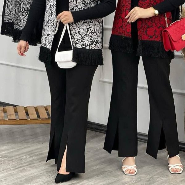 شلوار مازراتی دمپا گشاد جلو چاک