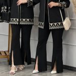 شلوار مازراتی دمپا گشاد جلو چاک
