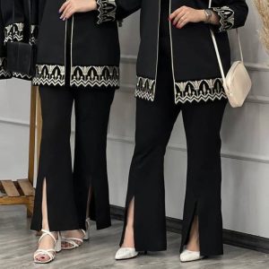 شلوار مازراتی دمپا گشاد جلو چاک