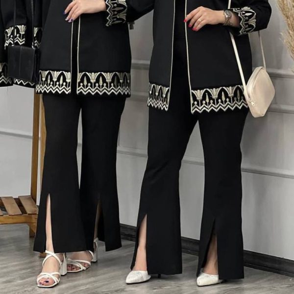 شلوار مازراتی دمپا گشاد جلو چاک
