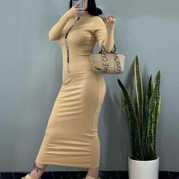 ماکسی بلند نیم زیپ
