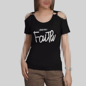تیشرت سرشانه باز حلقه ای