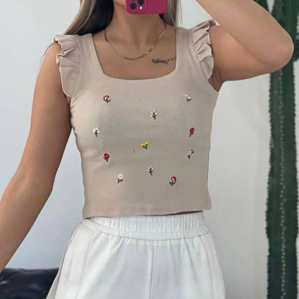 کراپ سرشانه عروسکی گلدوزی (پک 6 عددی)