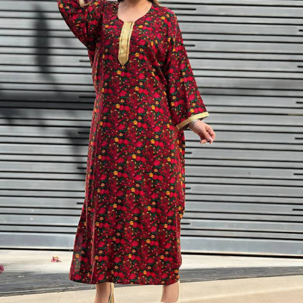 پیراهن ساحلی طلاکوب گلدار (پک 6 عددی)