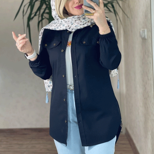 مانتو کتان بغل زیپ