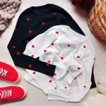 بلوز استین بلند قلب (پک 6 عددی)