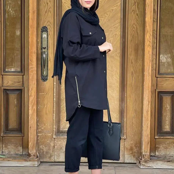مانتو قواره دار بغل زیپ (پک 6 عددی)