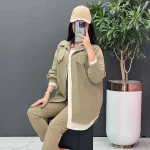 مانتو دوجیب تکه دوزی مهراوه (پک 3 عددی)