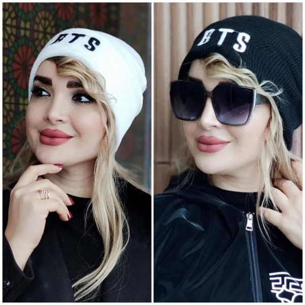 کلاه بافت گلدوزی BTS (پک 12 عددی)