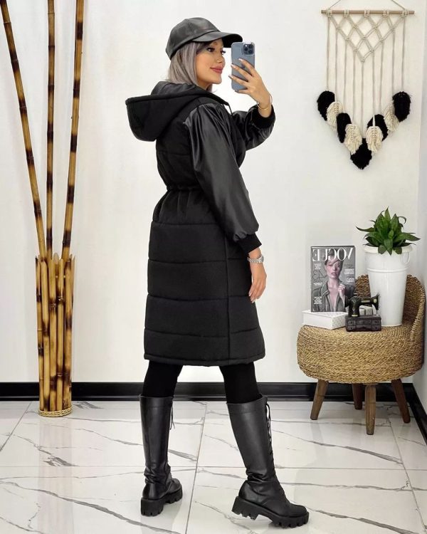 کاپشن آستین چرم(پک 2 عددی)