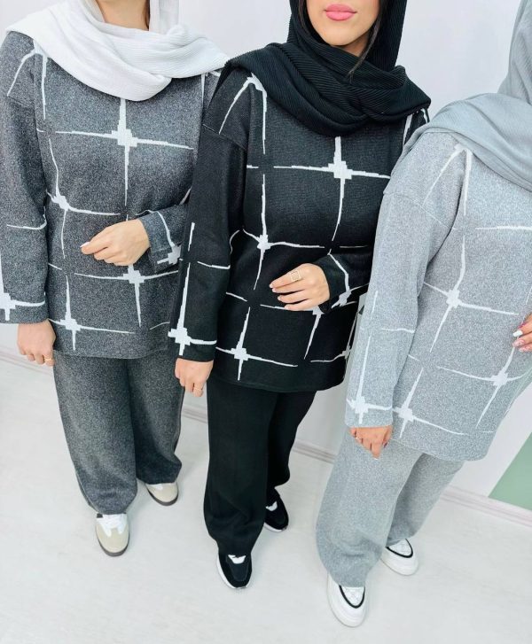 ست بافت تونیک شلوار ستاره(پک6 عددی)