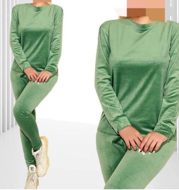 ست بلوز شلوار مخمل روباهی(پک 6 عددی)