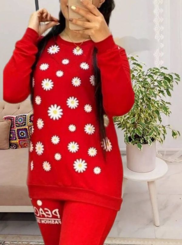 ست بلوز شلوار قواره بزرگ بابونه(پک 6 عددی)
