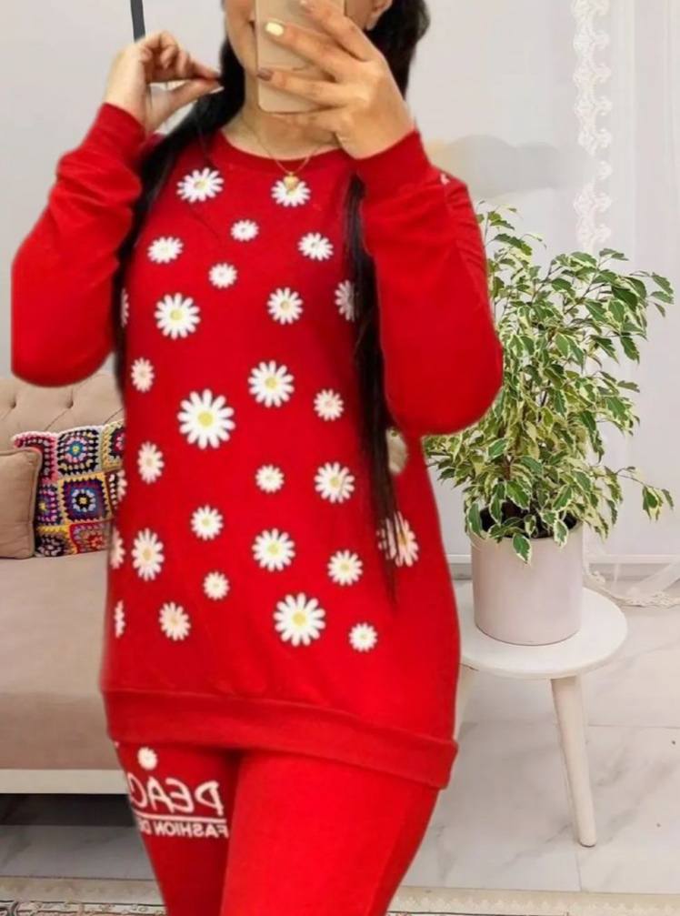 ست بلوز شلوار قواره بزرگ بابونه(پک 6 عددی)