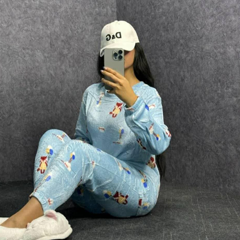 ست بلوز و شلوار تدی استیکری (پک 6 عددی)