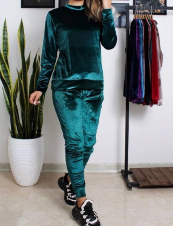 ست بلوز شلوار مخمل روباهی(پک 6 عددی)