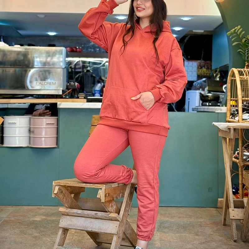 ست هودی شلوار توکرکی ساده (پک 6 عددی)