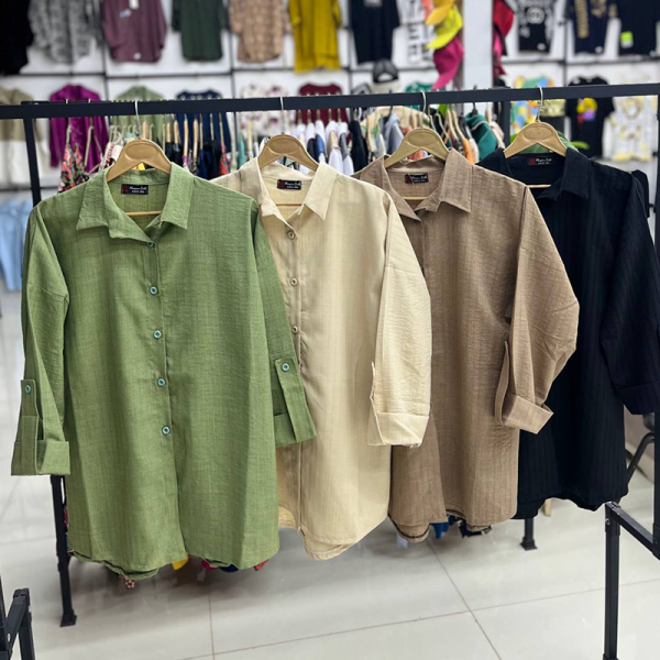 مانتو پشت دکمه آستین پاگون (پک 4 عددی)