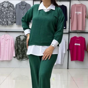 ست شومیز و شلوار غنچه (پک 4 عددی)