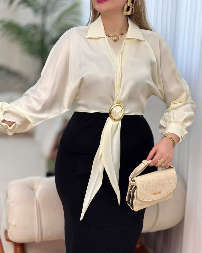 شومیز ساتن حلقه ای (پک 4 عددی)
