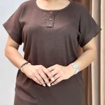 تیشرت یقه ۳ دکمه آستین سرخود (پک 4 عددی)