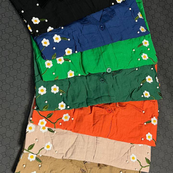 مانتو گلدوزی شکوفه مرواریدی (پک 4 عددی)
