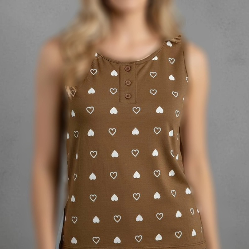 تاپ حلقه ای قلبی ۳دکمه (پک 6 عددی)