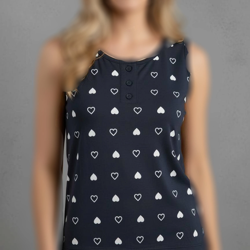 تاپ حلقه ای قلبی ۳دکمه (پک 6 عددی)