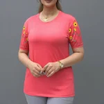 تیشرت قواره دار آستین گل۳ (پک 6 عددی)