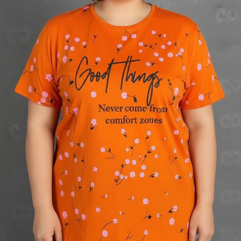 تیشرت لانگ تمام چاپ شکوفه (پک 6 عددی)