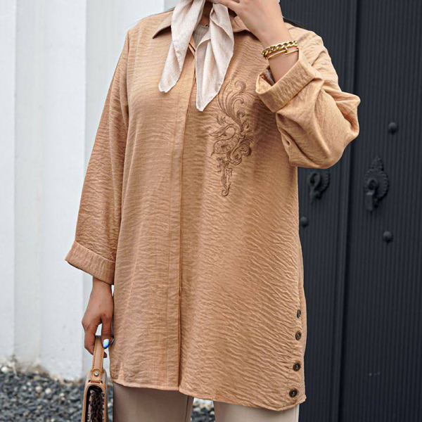 مانتو قواره دار گلدوزی (پک 6 عددی)