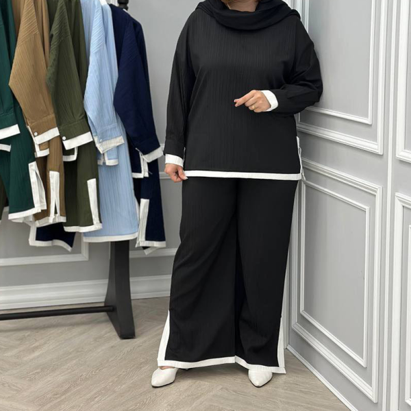 ست مانتو شلوار محوا (پک 3 عددی)