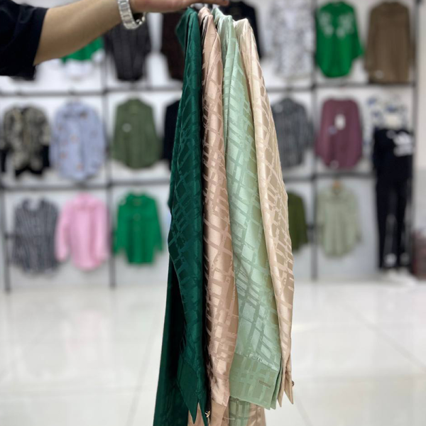شومیز دکمه مخفی طرحدار یک (پک 4 عددی)