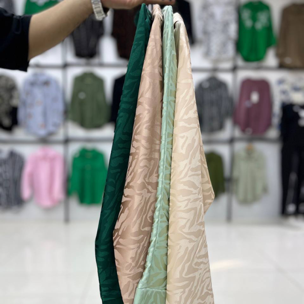 شومیز دکمه مخفی طرحدار چهار (پک 4 عددی)