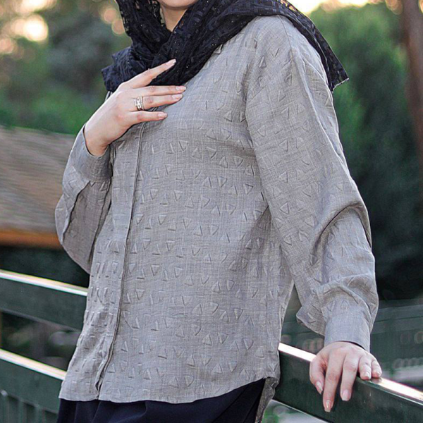 مانتو دکمه مخفی طرح مثلث (پک 6 عددی)