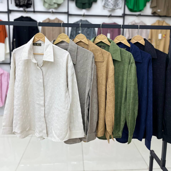 مانتو دکمه مخفی طرح مثلث (پک 6 عددی)