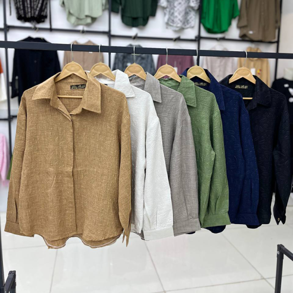 مانتو دکمه مخفی طرح برگ (پک 6 عددی)