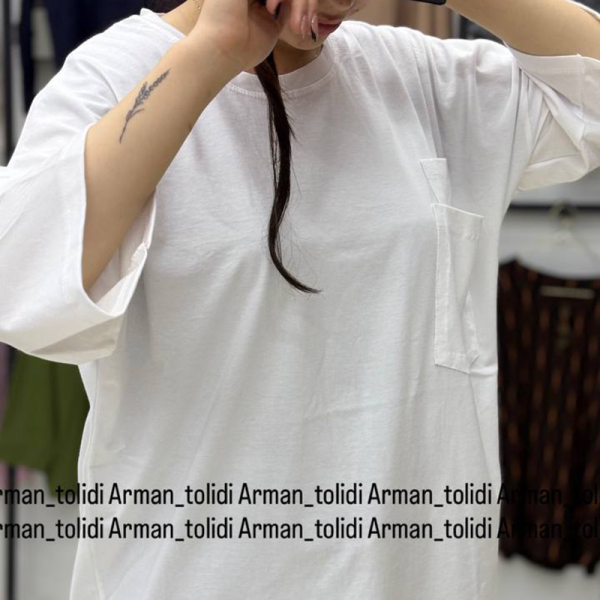 تیشرت لانگ لش دوجیب  (پک 4 عددی)