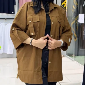 شومیز مانتویی دوجیب صلیبی (پک 4 عددی)